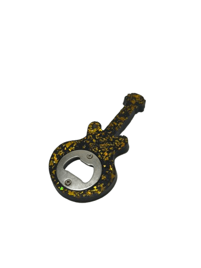 Décapsuleur guitare noir a paillette 
