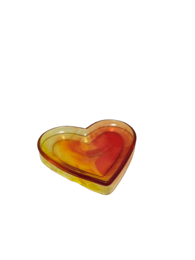 Vide poche cœur jaune et rouge