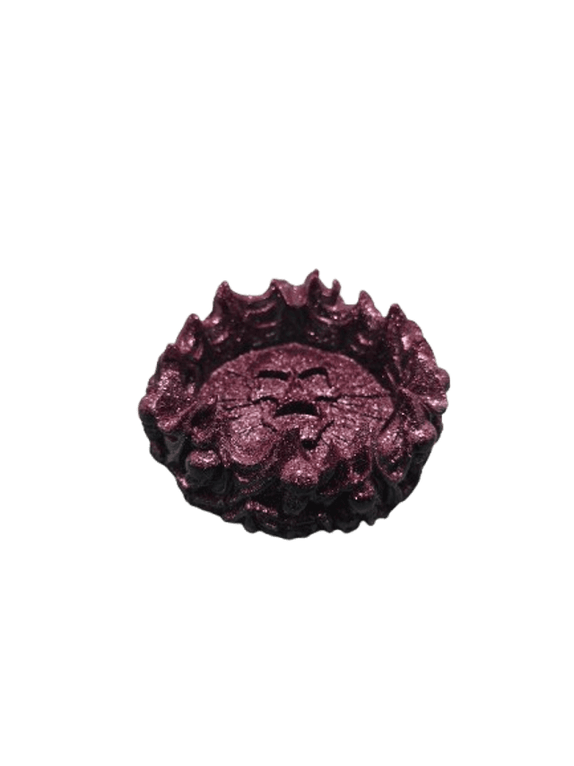 Cendrier tête de mort violet
