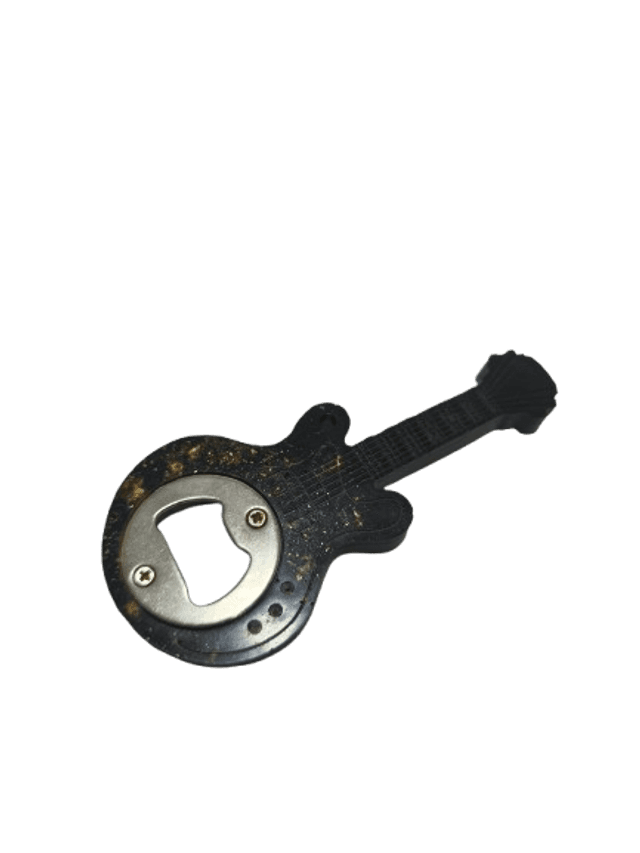 Décapsuleur guitare noir peu pailleté